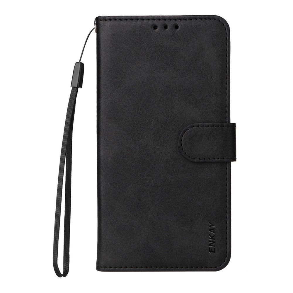 EIDERWOOD Samsung Galaxy S25+ (Plus) / 24+ (Plus) 2-in-1 Faux Leather Flip Case with Screen Protector Glass - Black