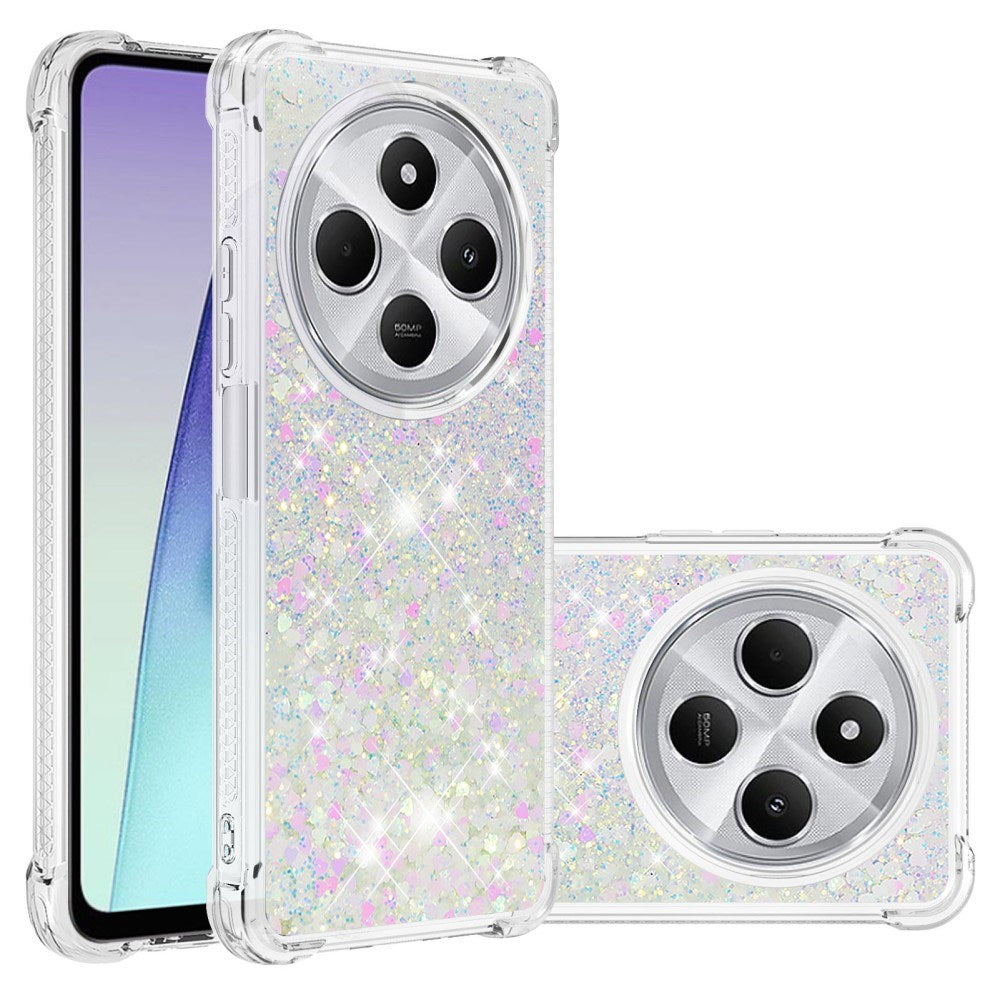 EIDERWOOD Xiaomi Redmi 14C Flexible Plastic Case with Liquid Glitter - Silver