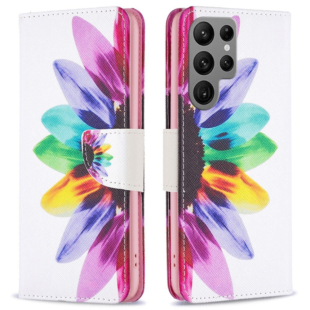 EIDERWOOD Samsung Galaxy S25 Ultra Faux Leather Case with Wallet & Stand Function - Sunflower