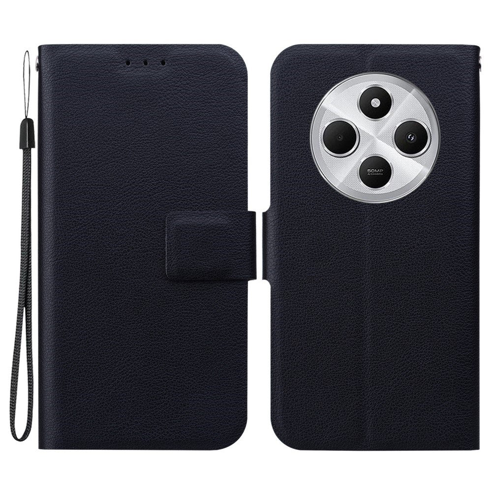 EIDERWOOD Xiaomi Redmi 14C / Poco C75 Faux Leather Flip Case with Strap - Black