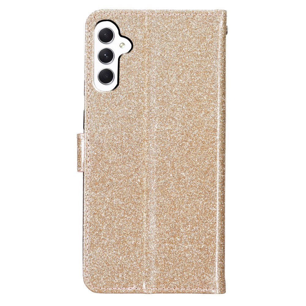 EIDERWOOD Samsung Galaxy A36 (5G) Leather Flip Case with Wallet & Strap - Glitter - Gold