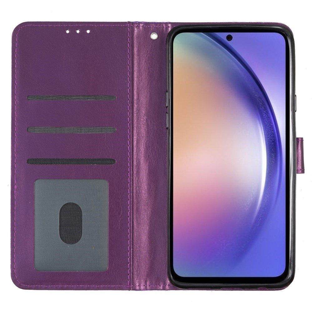 EIDERWOOD Samsung Galaxy A36 (5G) Leather Flip Case with Wallet & Strap - Glitter - Purple