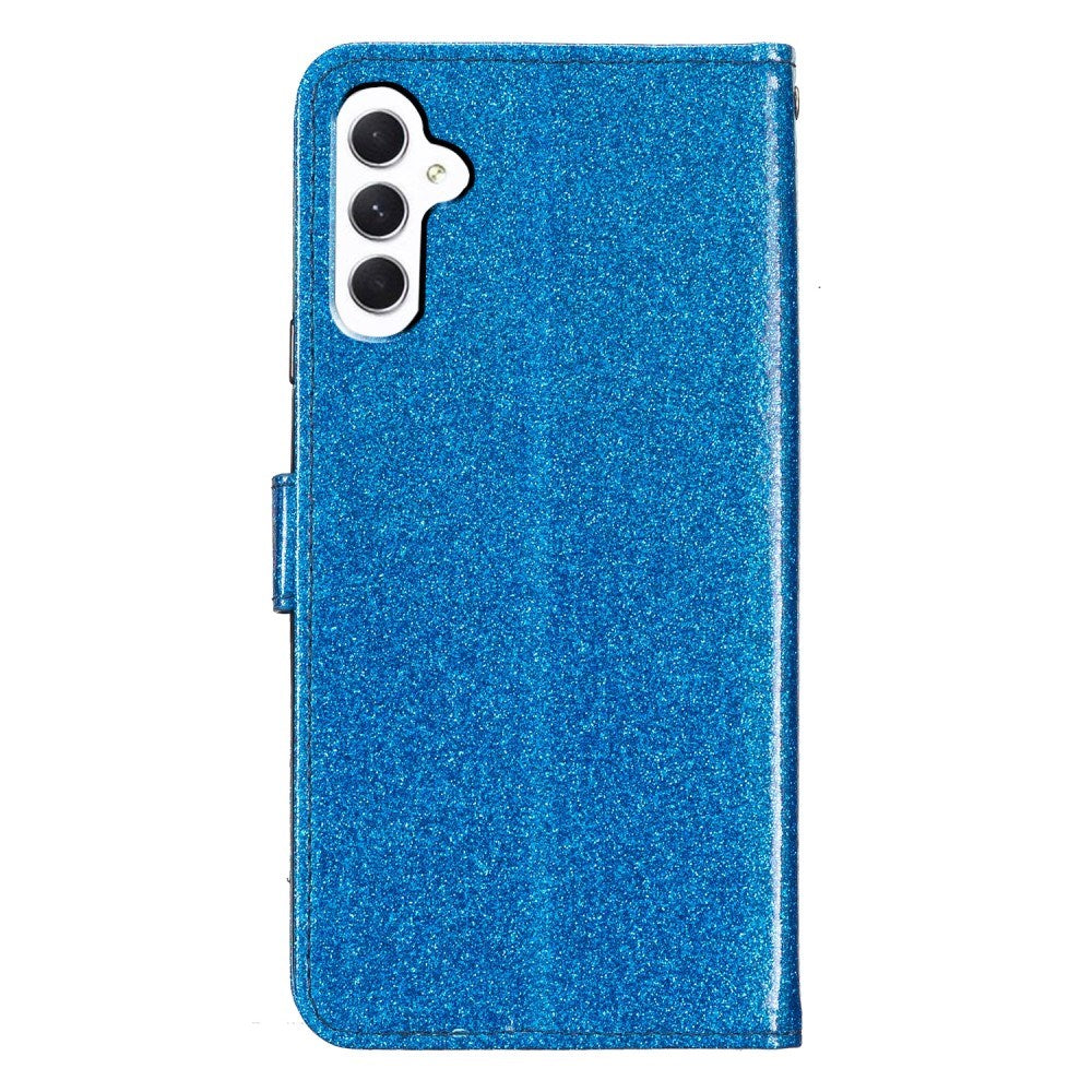 EIDERWOOD Samsung Galaxy A36 (5G) Leather Flip Case with Wallet & Strap - Glitter - Blue