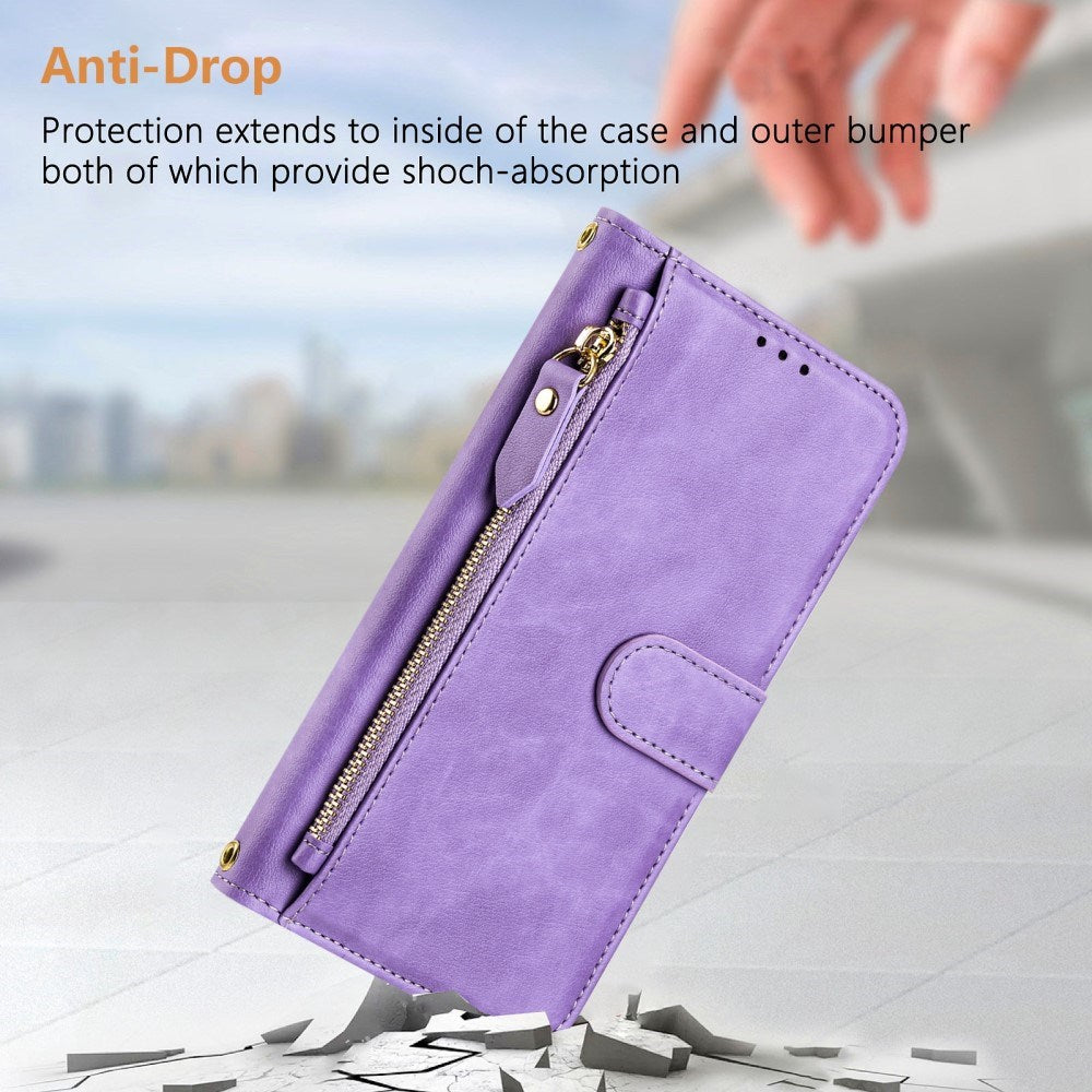 EIDERWOOD Xiaomi Redmi Note 14 Pro+ / 14 Pro (5G) Flip Case with Card Holder for 6 Cards & Zipper Pocket - Purple