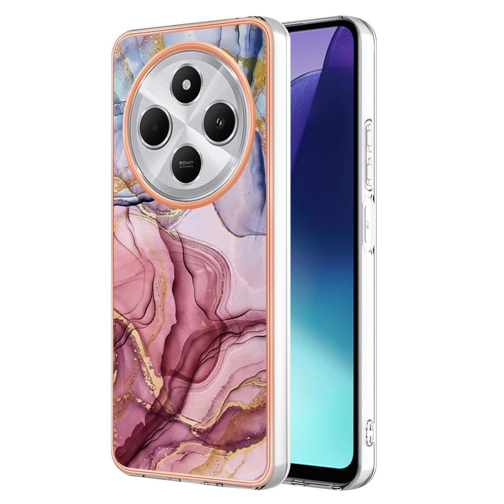 EIDERWOOD Xiaomi Redmi 14C Flexible Plastic Case with Marble Design - Pink