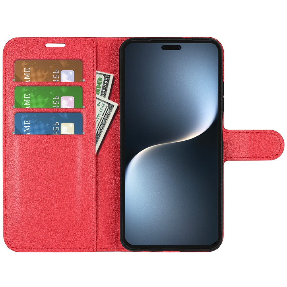 EIDERWOOD Honor Magic7 Pro Faux Leather Flip Case with Cardholder & Stand Function - Red
