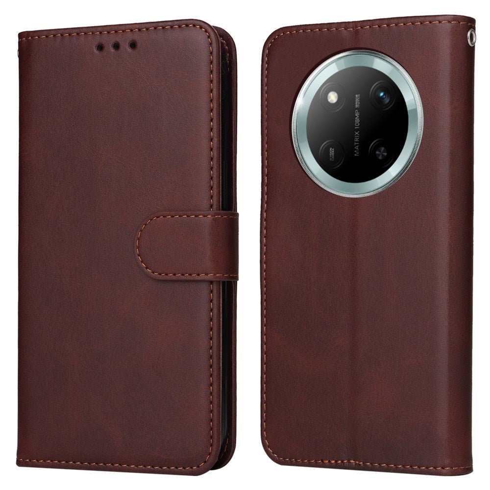 EIDERWOOD Honor Magic7 Lite Faux Leather Flip Case with Strap - Brown