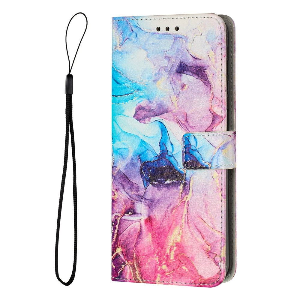 EIDERWOOD Google Pixel 10 Pro XL / 9 Pro XL Marble Patterned Faux Leather Flip Case with Strap - Pink / Purple