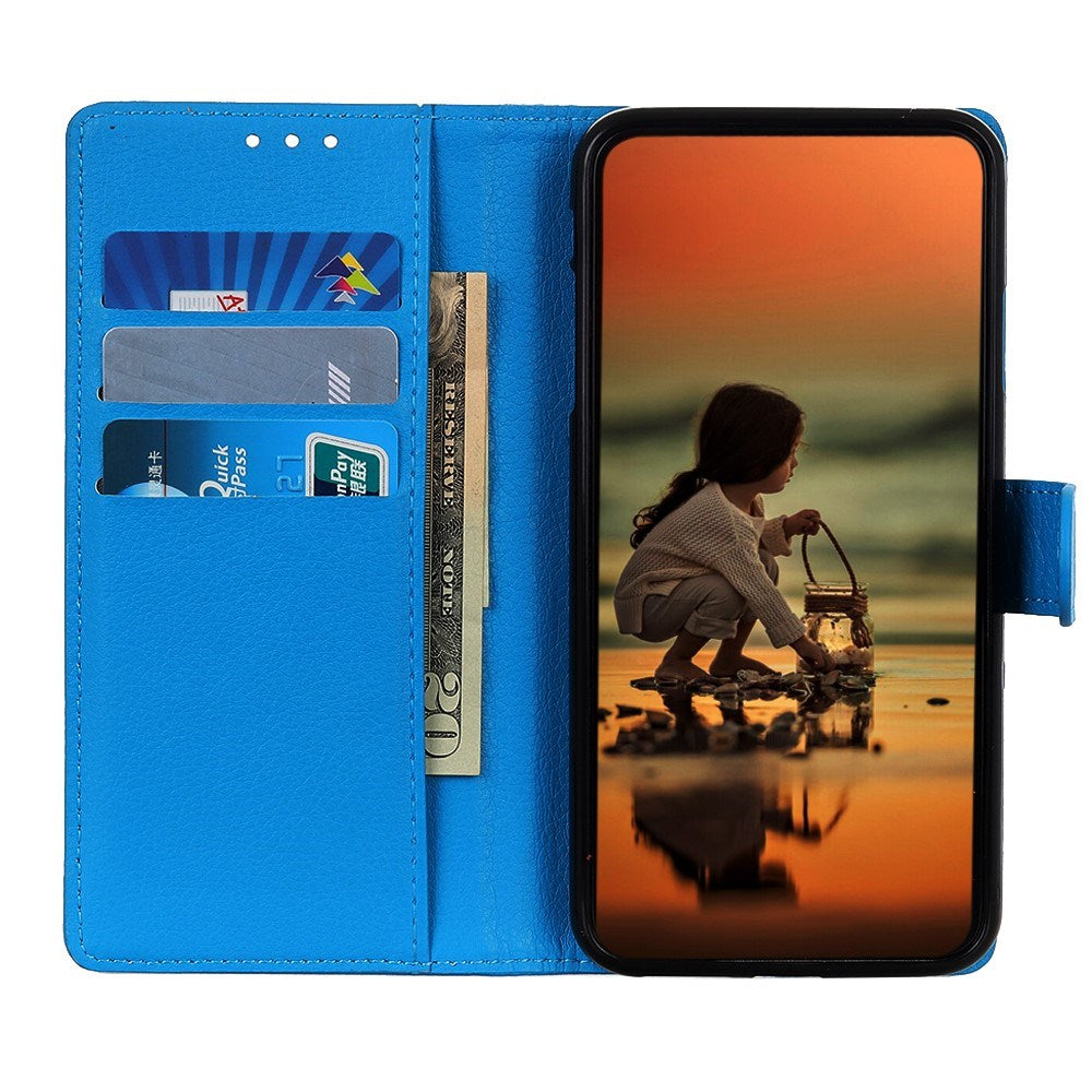 EIDERWOOD Xiaomi Redmi Note 14 Pro (5G) / Poco X7 Litchi Faux Leather Flip Case with Wallet & Stand Function - Blue