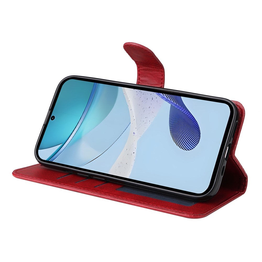 EIDERWOOD Realme 14X (5G) / C75 Faux Leather Flip Case with Strap - Red