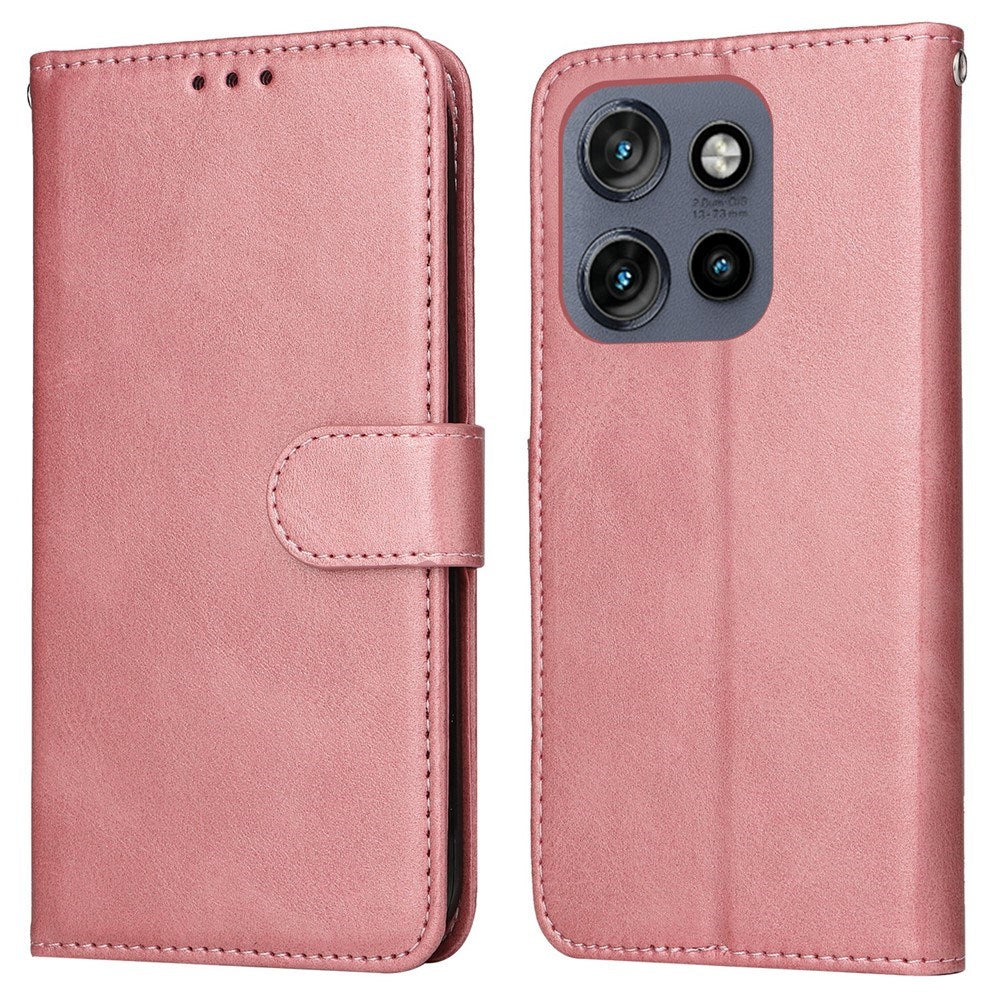 Motorola Edge 60 Neo / 50 Neo / ThinkPhone 25 EIDERWOOD Faux Leather Flip Case with Strap - Pink