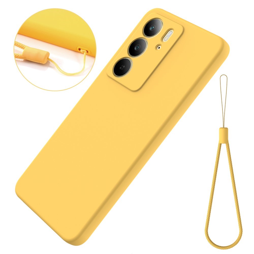EIDERWOOD Realme C75 Liquid Silicone Case w. Strap - Yellow