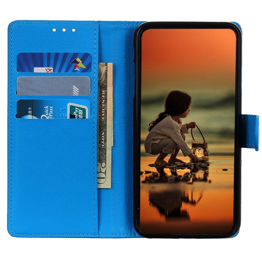 EIDERWOOD Xiaomi Poco X7 Pro Litchi Faux Leather Flip Case with Wallet - Blue