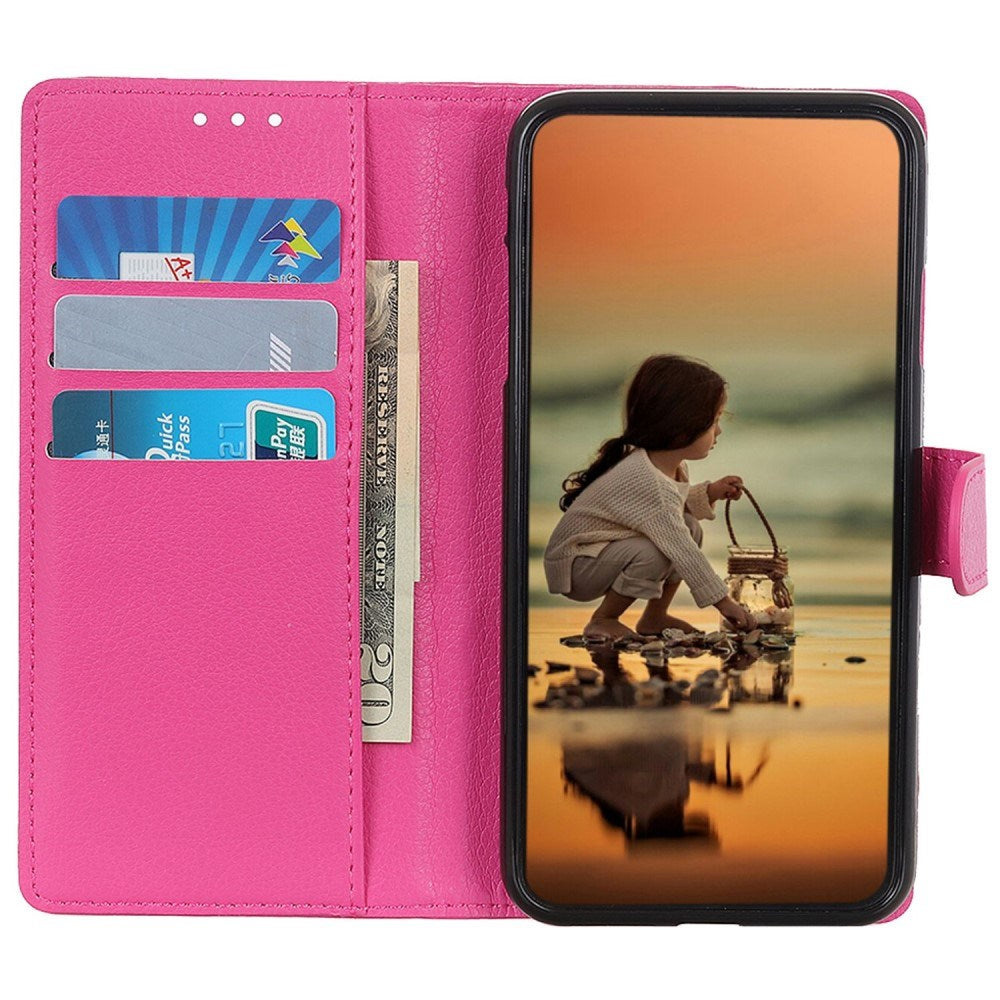EIDERWOOD Xiaomi Poco X7 Pro Litchi Faux Leather Flip Case with Wallet - Pink
