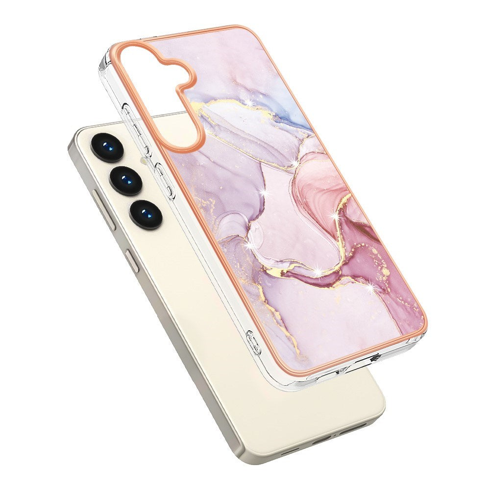 EIDERWOOD Samsung Galaxy S25+ (Plus) / S24+ (Plus) Marble Patterned Plastic Case - Rose Gold