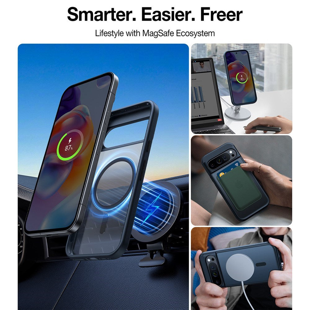 Google Pixel 9 Pro XL TORRAS Mat Case - MagSafe Compatible - Transparent / Dark Blue