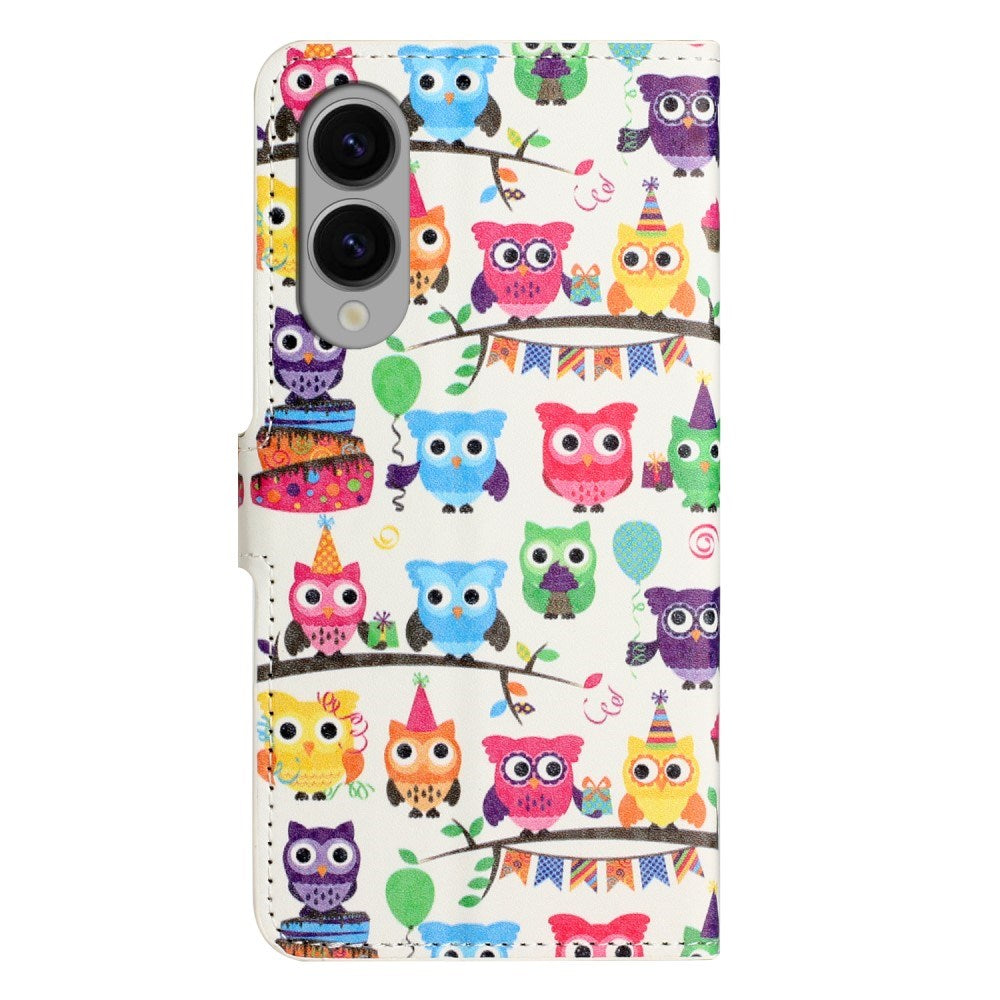 EIDERWOOD Samsung Galaxy S25 Edge Faux Leather Case with Wallet & Stand Function - Owls