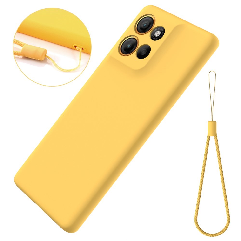 EIDERWOOD Motorola Moto G15 Power Lined Silicone Case with Strap - Yellow
