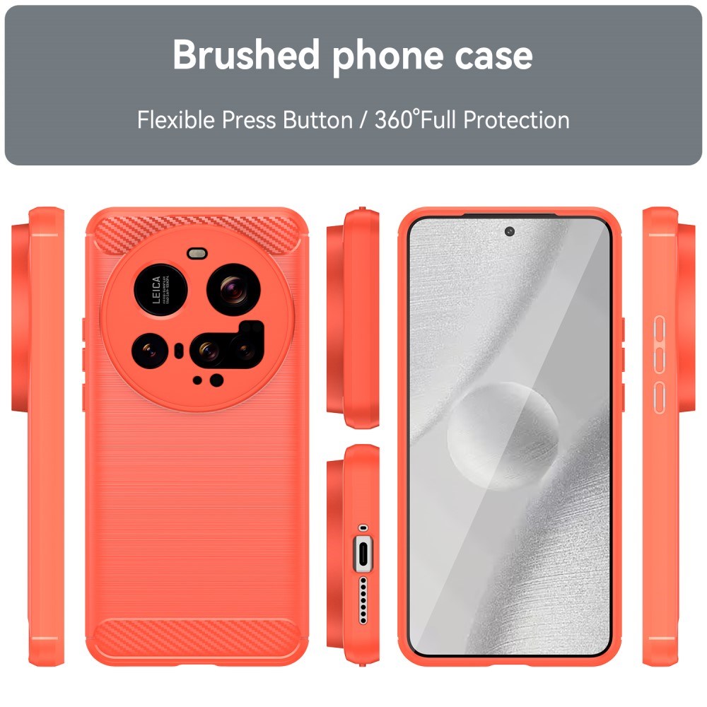 EIDERWOOD Xiaomi 15 Ultra Brushed Carbon Fiber Flexible Plastic Case - Red