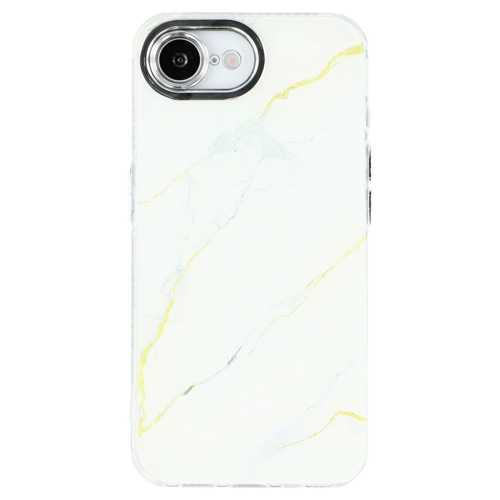 EIDERWOOD iPhone 16e Hybrid Case with Marble Design - White
