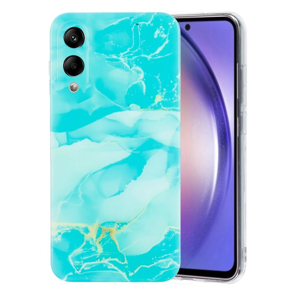 EIDERWOOD Samsung Galaxy S25 Edge Flexible Plastic Case with Marble Pattern - Turquoise