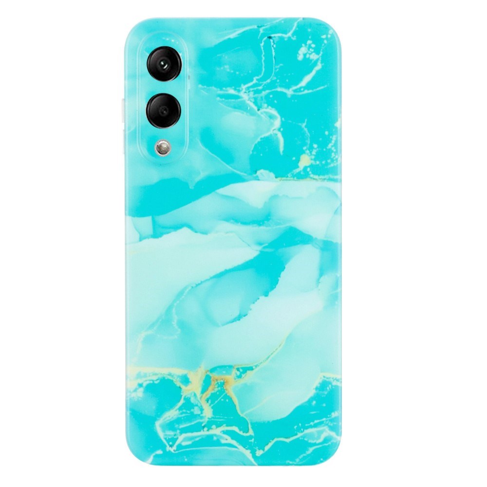 EIDERWOOD Samsung Galaxy S25 Edge Flexible Plastic Case with Marble Pattern - Turquoise