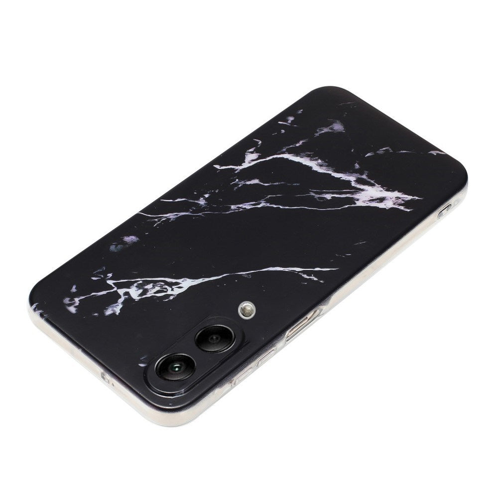 EIDERWOOD Samsung Galaxy S25 Edge Flexible Plastic Case with Marble Pattern - Black