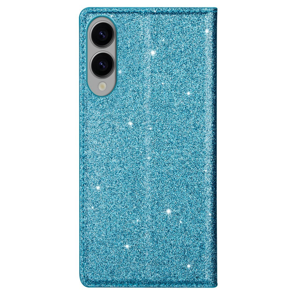 EIDERWOOD Samsung Galaxy S25 Edge Faux Leather Flip Case with Wallet - Glitter - Blue