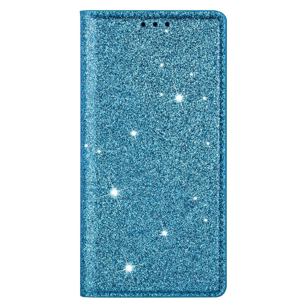 EIDERWOOD Samsung Galaxy S25 Edge Faux Leather Flip Case with Wallet - Glitter - Blue