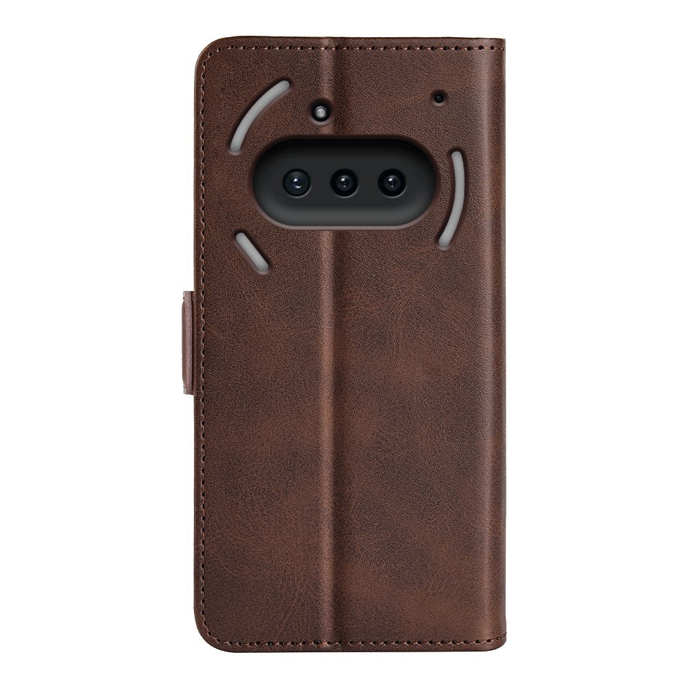 EIDERWOOD Nothing Phone (3a) Faux Leather Flip Case with Wallet & Stand Function - Brown