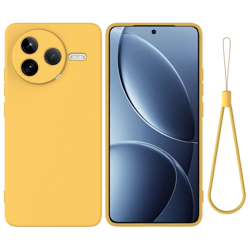 Xiaomi Poco F7 Pro EIDERWOOD Silicone Case with Strap - Yellow