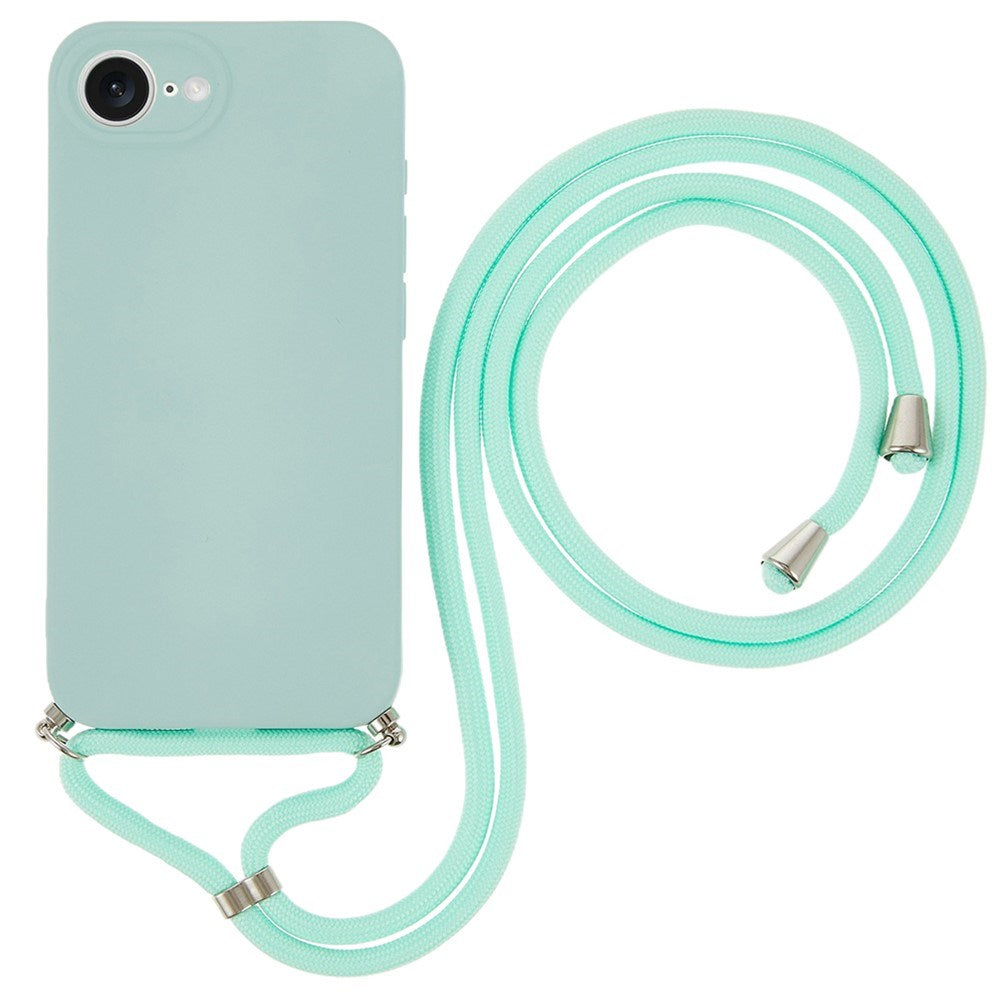 iPhone 17e / 16e EIDERWOOD Lined Flexible Plastic Case w. Strap - Light Blue