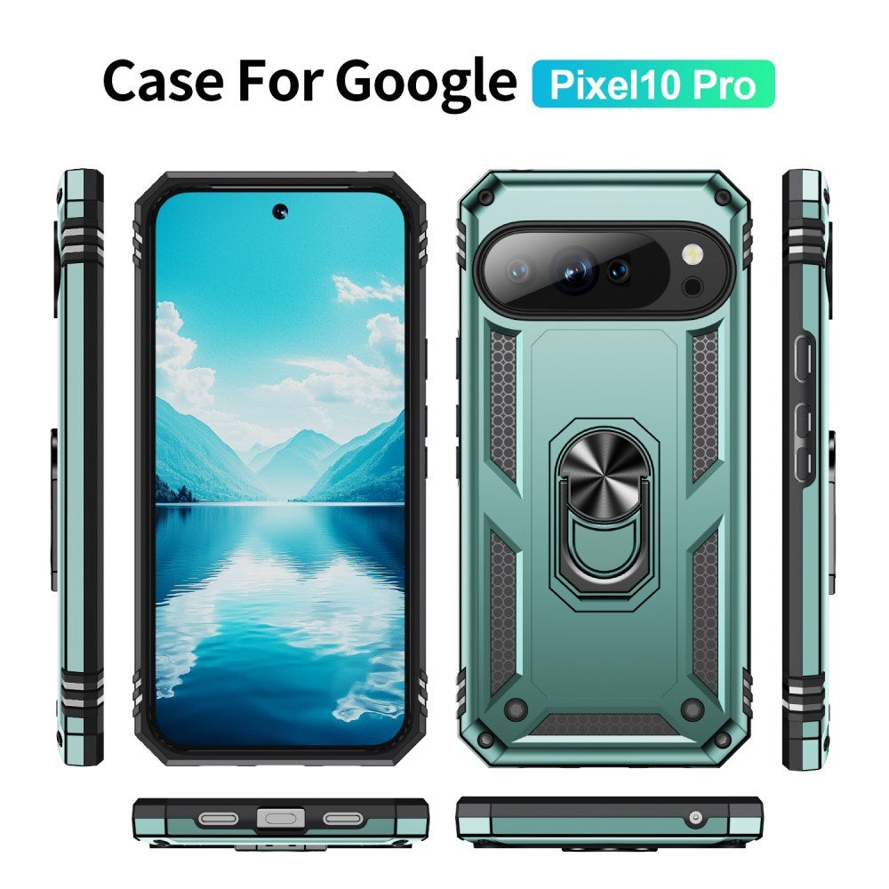 EIDERWOOD Google Pixel 10 / 10 Pro Tough Case with 360 Rotatable Kickstand - Green