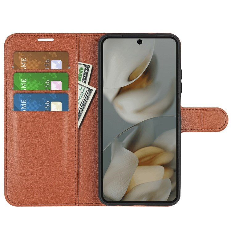 EIDERWOOD Google Pixel 10 Pro XL Faux Leather Flip Case with Cardholder & Stand Function - Brown