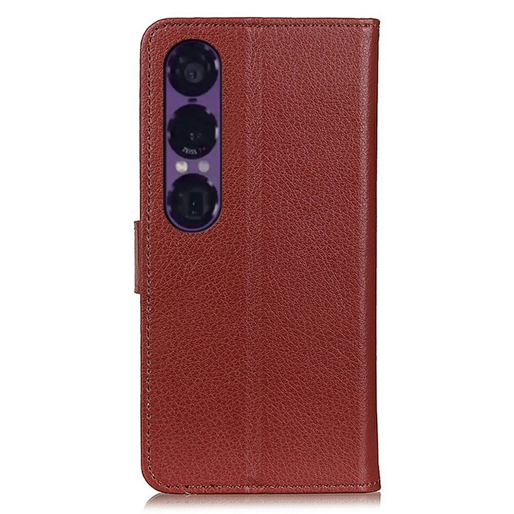 EIDERWOOD Sony Xperia 1 VII Faux Leather Flip Case with Cardholder & Stand Function - Brown