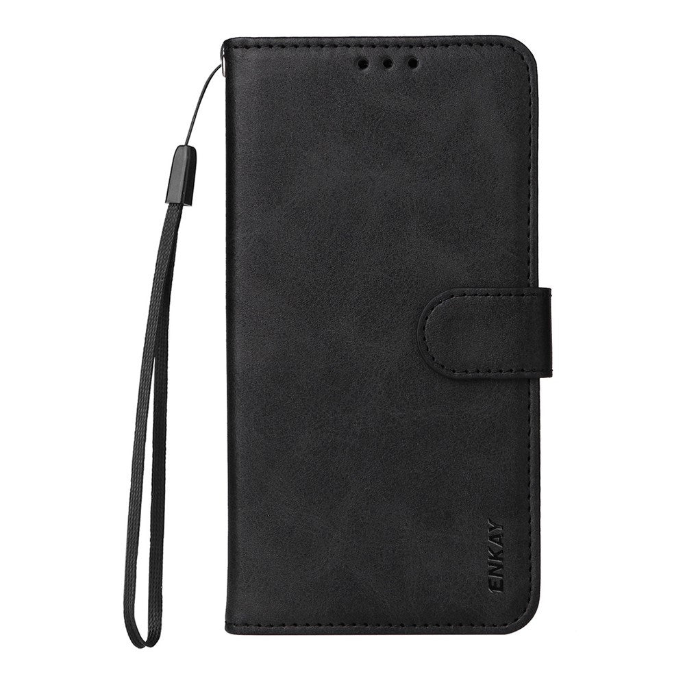 EIDERWOOD Motorola Edge 60 / Edge 60 Fusion 2-in-1 Faux Leather Flip Case with Screen Protector Glass - Black