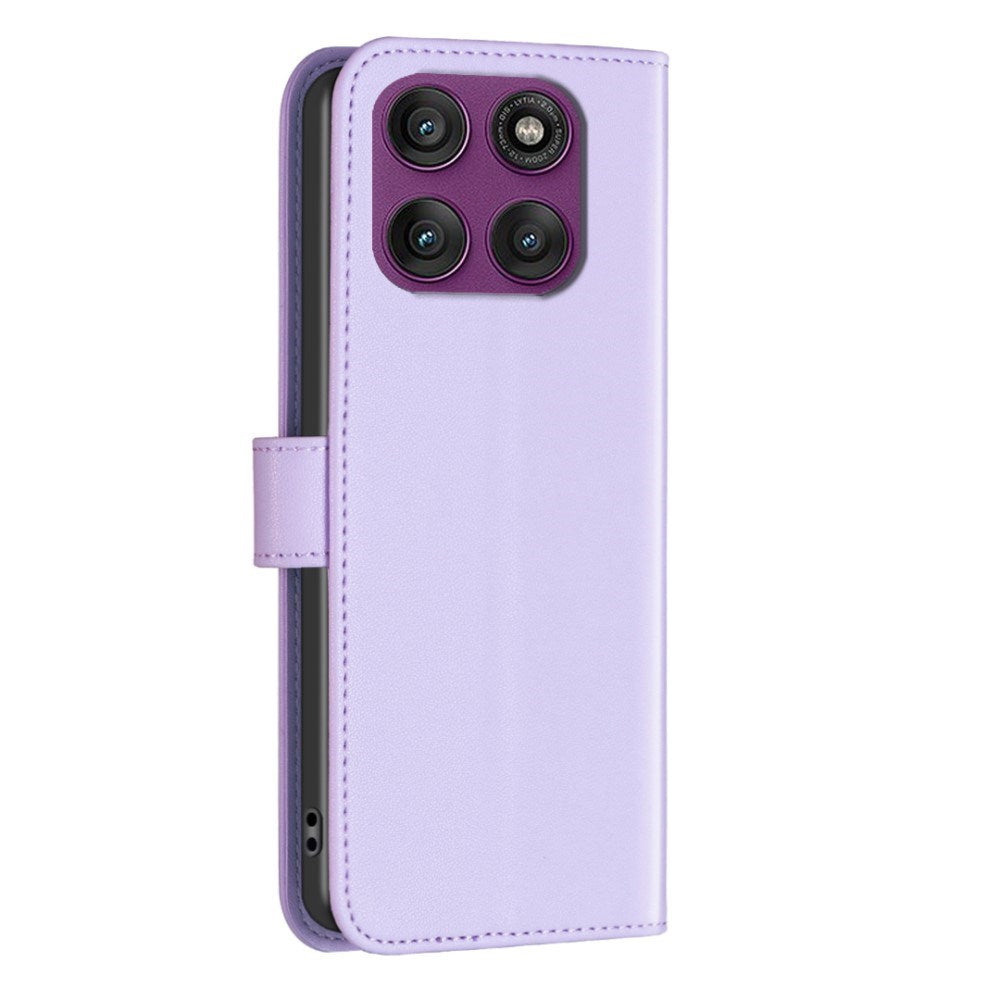 Motorola Edge 60 Pro BINFEN Faux Leather Flip Case with Card Holder & Stand Function - Purple