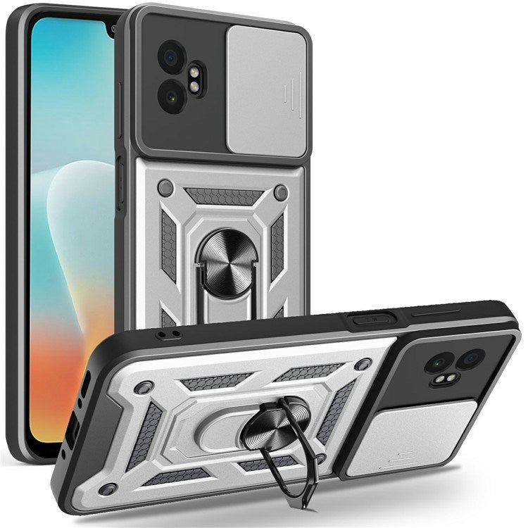 EIDERWOOD Samsung Galaxy Xcover 7 Pro Hybrid Tough Case with Kickstand & Cam Slider - Silver