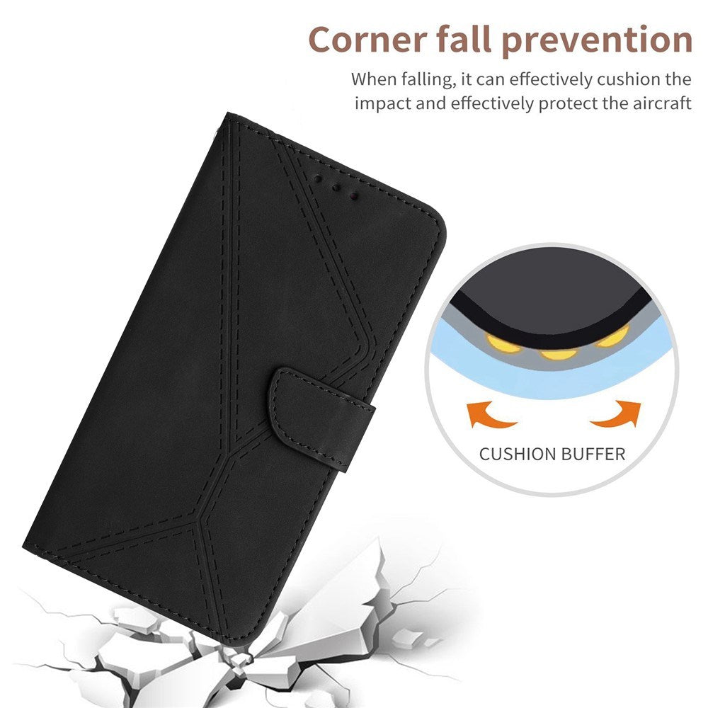 Oppo Reno14 (5G) Faux Leather Flip Case with Print - Black