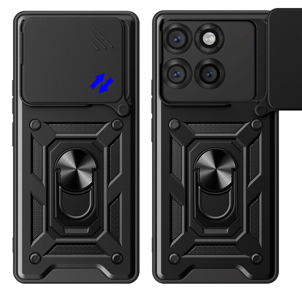 EIDERWOOD Motorola Edge 60 Pro Hybrid Rugged Case with Magnetic Kickstand & Cam Slider - Blue