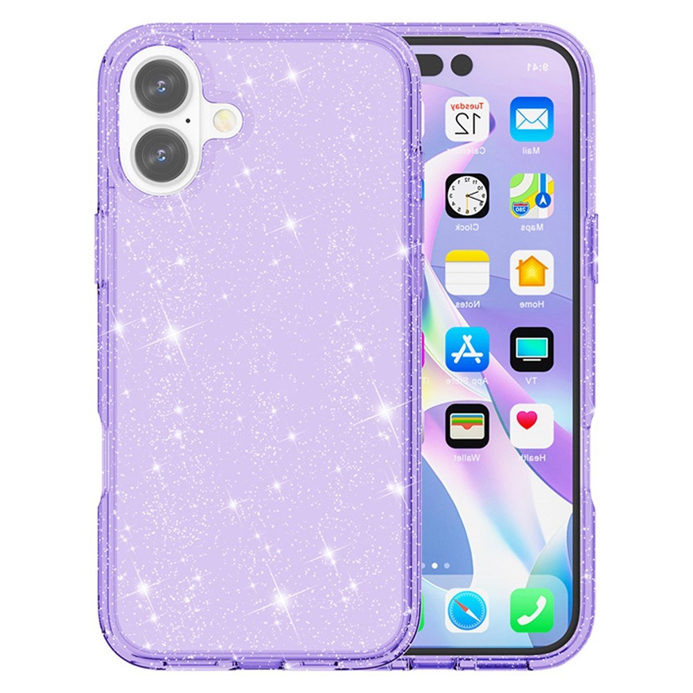 EIDERWOOD iPhone 17 Hybrid Plastic Case - Purple Glitter