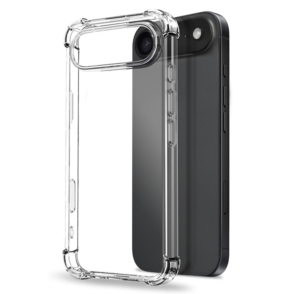 NORTHJO iPhone Air 2-in-1 Protection Set with Shock-Absorbing Flexible Plastic Case & Tempered Screen Protector Glass - Transparent