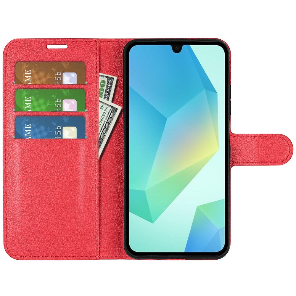 EIDERWOOD Samsung Galaxy A17 (5G) Litchi Faux Leather Wallet Case - Red