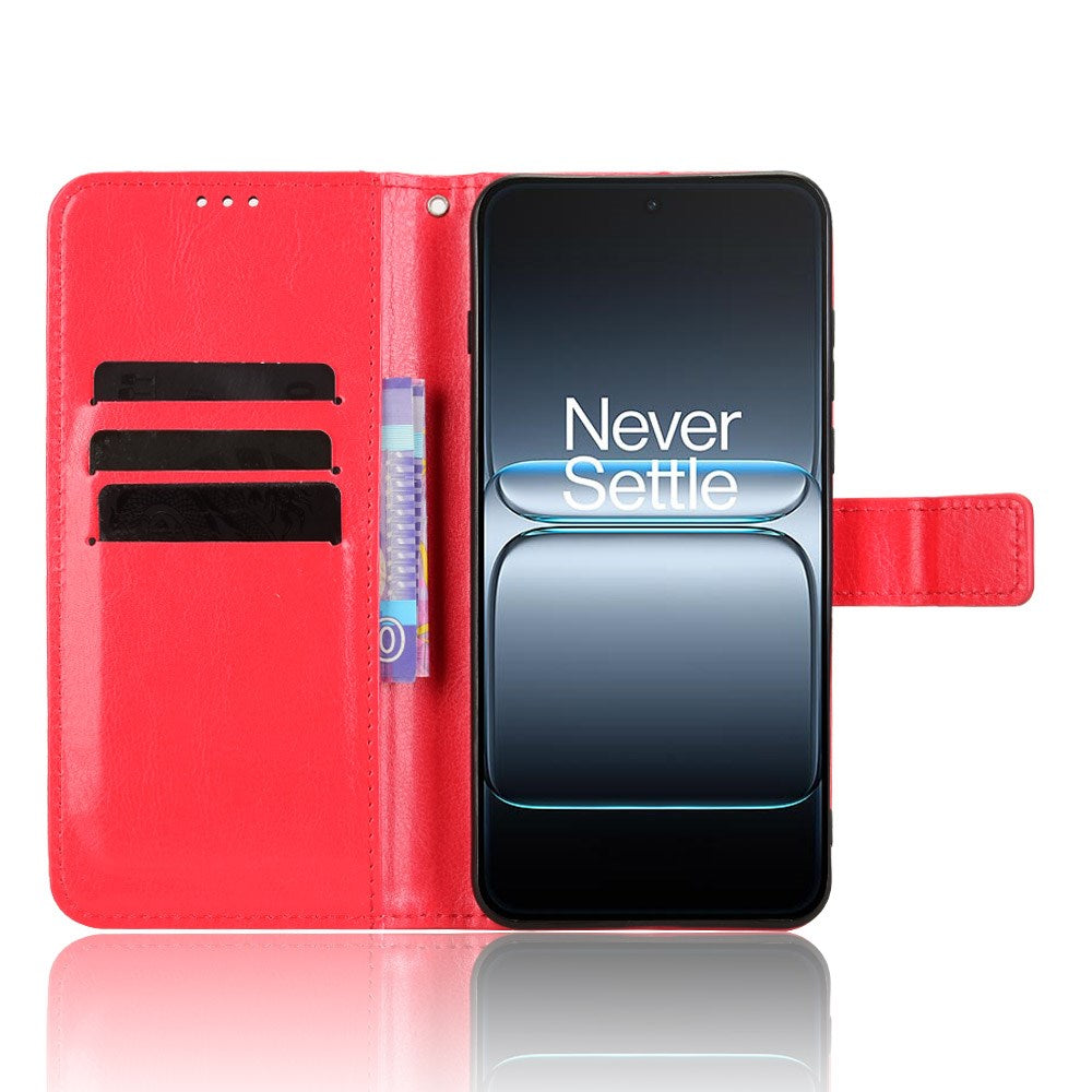 EIDERWOOD OnePlus Nord 5 Faux Leather Flip Case with Strap - Red