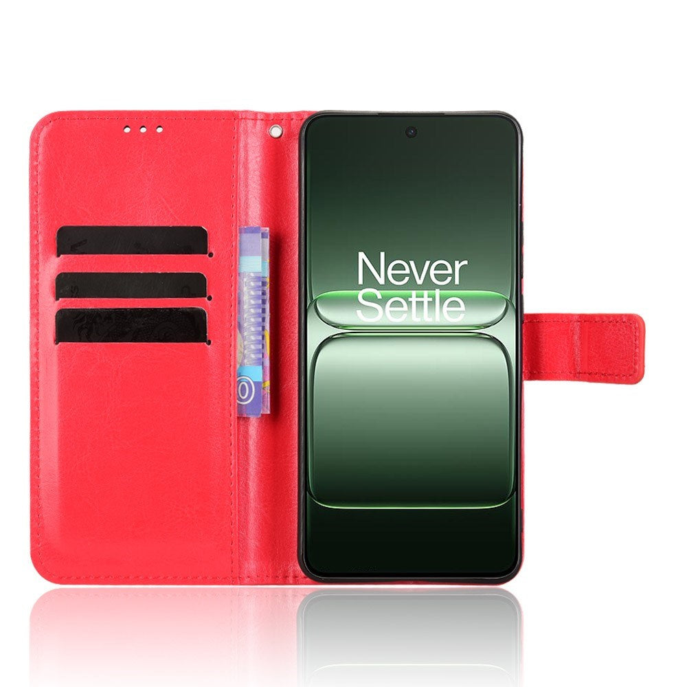 EIDERWOOD OnePlus Nord CE5 Faux Leather Flip Case with Strap - Red