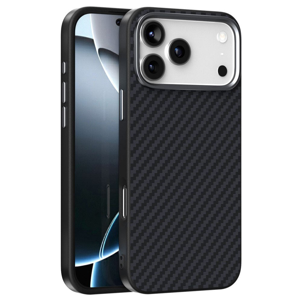 iPhone 18 Pro / 17 Pro ABEEL Hybrid Case with Carbon Fiber Texture - MagSafe Compatible - Black