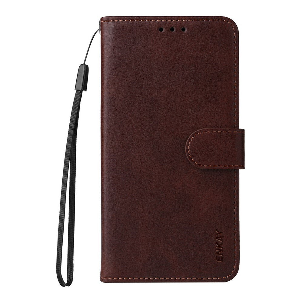 EIDERWOOD iPhone Air 2-in-1 Faux Leather Flip Case with Screen Protector Glass - Brown