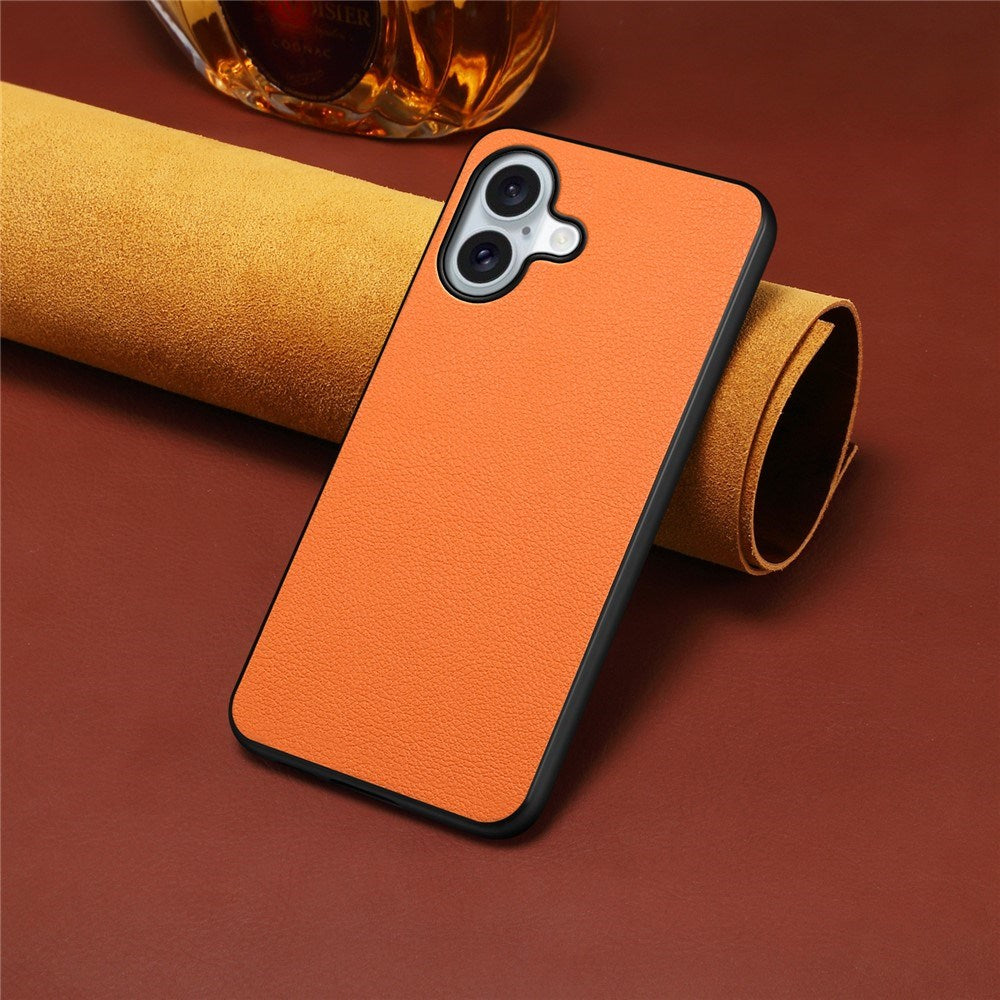 EIDERWOOD iPhone 17 Hybrid Plastic Case with Leather Texture - Orange