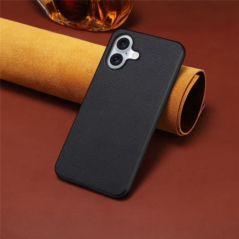 EIDERWOOD iPhone 17 Hybrid Plastic Case with Leather Texture - Black