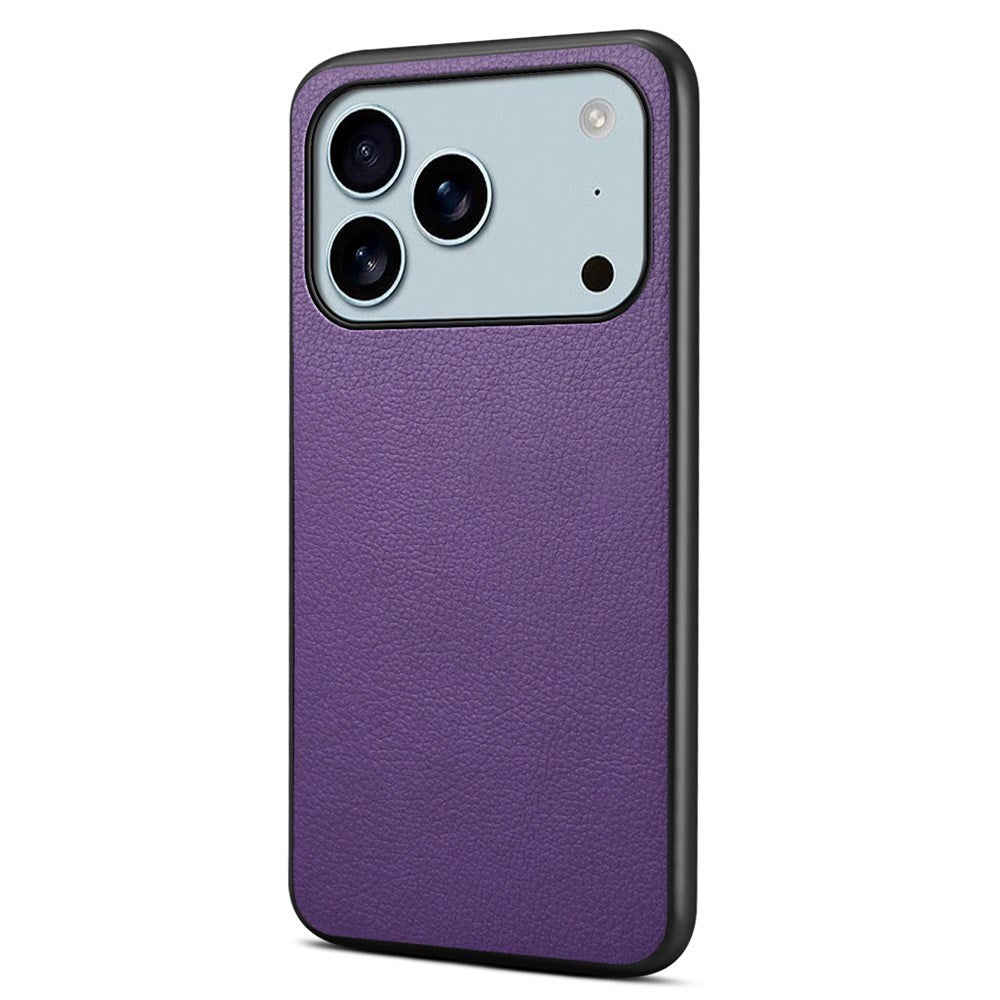 EIDERWOOD iPhone 17 Pro Max Hybrid Plastic Case with Leather Texture - Purple